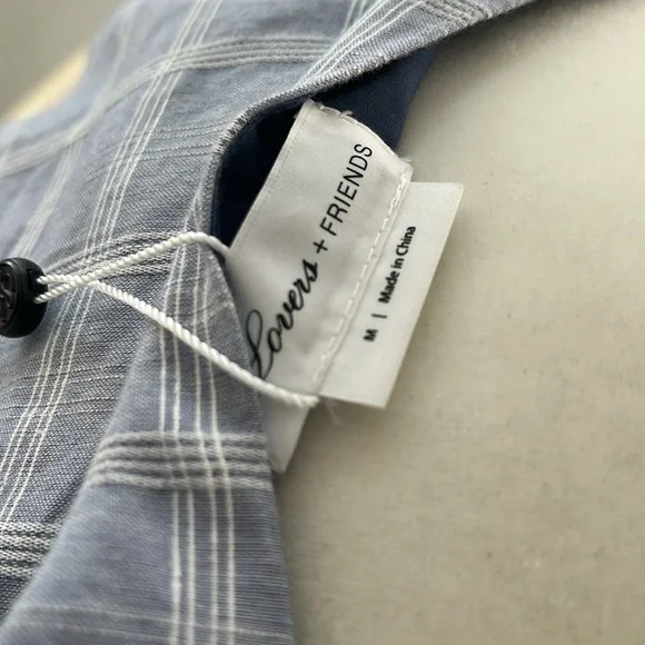 Lovers + Friends Priscilla Blue Plaid Mini Dress size Medium - Picture 8 of 10